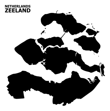 Vector Map of Zeeland Province with caption. Map of Zeeland Province is isolated on a white background. Simple flat geographic map.のイラスト素材
