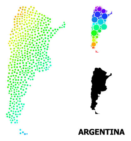 Wire frame polygonal and solid map of Argentina. Vector structure is created from map of Argentina with red stars. Abstract lines and stars are combined into map of Argentina.のイラスト素材