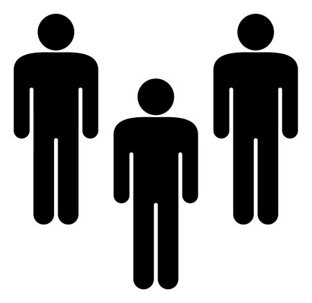 People crowd icon with flat style. Isolated vector people crowd icon image on a white background.のイラスト素材