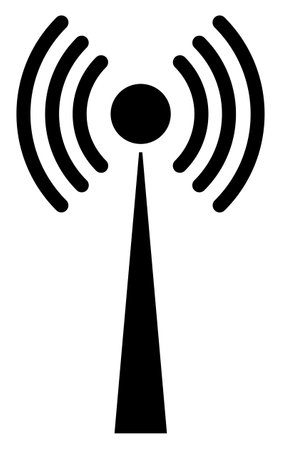 Radio tower icon with flat style. Isolated raster radio tower icon image on a white background.の写真素材
