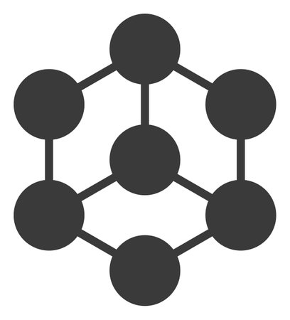 Blockchain nodes icon with flat style. Isolated raster blockchain nodes icon image on a white background.の写真素材