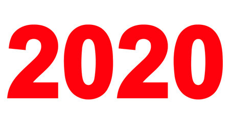 2020 year digits icon with flat style. Isolated vector 2020 year digits icon image on a white...