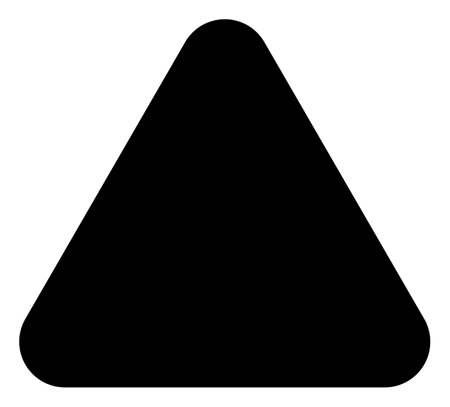 Rounded triangle icon with flat style. Isolated raster rounded triangle icon image on a white background.の写真素材