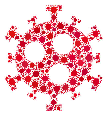 Vector covid-2019 virus covid composition icon created for medicare purposes. Covid-2019 virus mosaic is created from random covid infection icons.のイラスト素材
