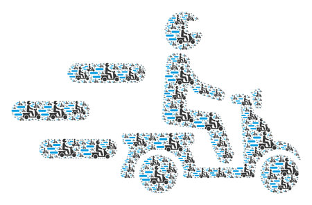 Vector fast motorbike collage is organized from randomized itself fast motorbike elements. Recursion collage from fast motorbike.のイラスト素材