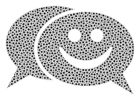 Vector happy chat covid mosaic icon created for medicare advertisement. Happy chat mosaic is designed of small covid infection icons.のイラスト素材