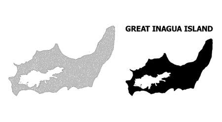 Polygonal mesh map of Great Inagua Island in high detail resolution. Mesh lines, triangles and points form map of Great Inagua Island.のイラスト素材