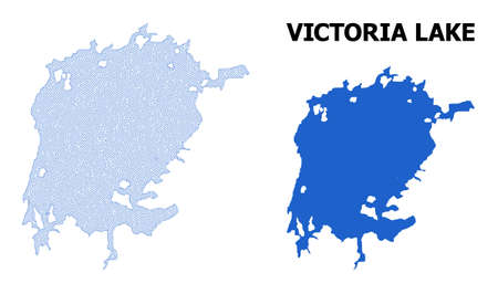Polygonal mesh map of Victoria Lake in high detail resolution. Mesh lines, triangles and points form map of Victoria Lake.のイラスト素材