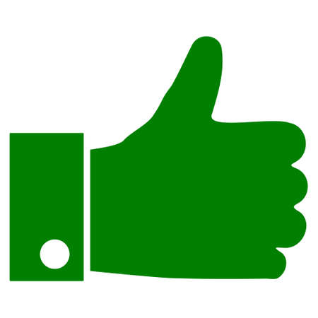 Thumb up icon with flat style. Isolated vector thumb up icon image on a white background.のイラスト素材