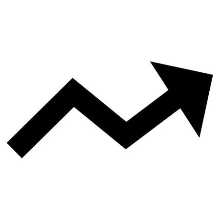 Growing trend arrow icon with flat style. Isolated vector growing trend arrow icon image on a white background.のイラスト素材