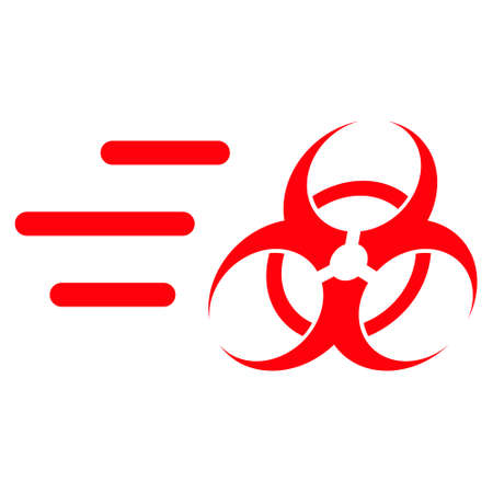 Rush biohazard icon with flat style. Isolated vector rush biohazard icon image on a white background.のイラスト素材