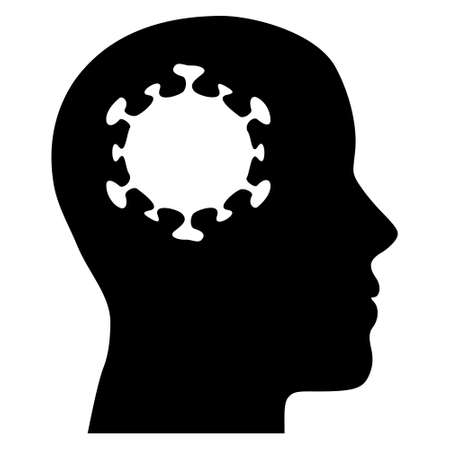 Brain infection icon with flat style. Isolated vector brain infection icon image on a white background.のイラスト素材