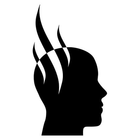 Brain steam icon with flat style. Isolated vector brain steam icon image on a white background.のイラスト素材