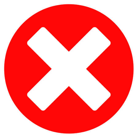 Cancel sign icon with flat style. Isolated vector cancel sign icon image on a white background.のイラスト素材