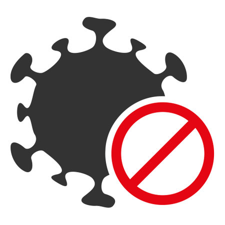 Forbidden virus icon with flat style. Isolated vector forbidden virus icon image on a white background.のイラスト素材