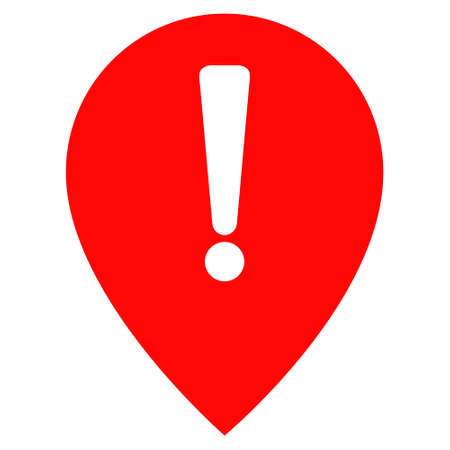 Notice map pointer icon with flat style. Isolated vector notice map pointer icon image on a white background.のイラスト素材