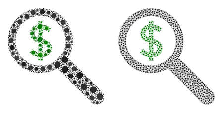 Vector covid-2019 mosaic financial audit created for pharmacy advertisement. Mosaic financial audit is based on icon and it is created with biological hazard covid viral cells.のイラスト素材