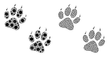 Vector coronavirus mosaic tiger fingerprints designed for doctor advertisement. Mosaic tiger fingerprints is based on icon and it is formed of biohazard covid-2019 viral items.のイラスト素材