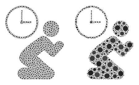 Vector covid-2019 mosaic pray time designed for medicare illustrations. Mosaic pray time is based on icon and it is shaped of biological hazard covid-2019 viral parts.のイラスト素材