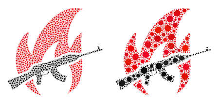 Vector covid-2019 mosaic war fire organized for doctor purposes. Mosaic war fire is based on icon and it is organized with biohazard covid infection parts. Mosaic war fire designed of covid items.のイラスト素材