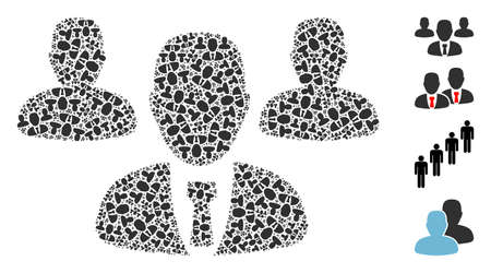 Vector team staff fractal is composed of repeating itself team staff items. Fractal combination of team staff.のイラスト素材