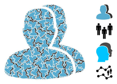 Vector customers collage is formed with repeating recursive customers items. Recursive collage from customers.のイラスト素材