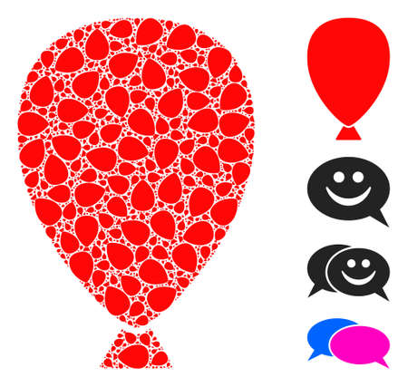 Vector celebration balloon composition is constructed from random itself celebration balloon parts. Recursion composition from celebration balloon.のイラスト素材