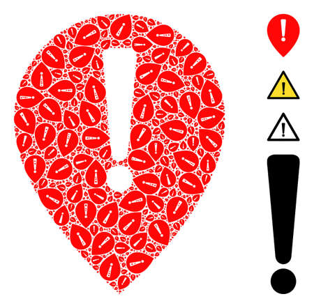 Vector notice map pointer fractal is done from random fractal notice map pointer elements. Fractal collage of notice map pointer.のイラスト素材