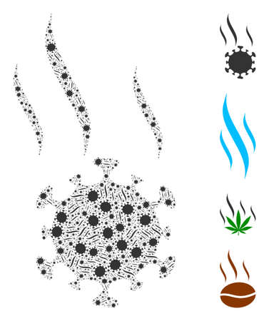 Vector virus spray fractal is formed of repeating fractal virus spray items. Fractal combination from virus spray.のイラスト素材