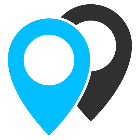 Map markers icon with flat style. Isolated raster map markers icon image on a white background.の写真素材