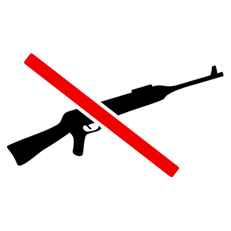 Stop gun icon with flat style. Isolated raster stop gun icon image on a white background.の写真素材