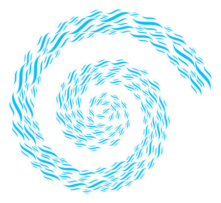 Aroma icon spiral swirl collage. Aroma symbols are grouped into twirl design concept. Abstraction spiral is organized from scattered aroma symbols.のイラスト素材