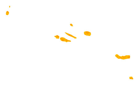Vector Golden map of Azores Islands. Map of Azores Islands is isolated on a white background. Golden items pattern based on solid yellow map of Azores Islands.のイラスト素材