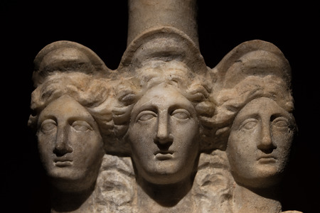 Three headed roman-asian ancient statue of beautiful women, 2014の写真素材