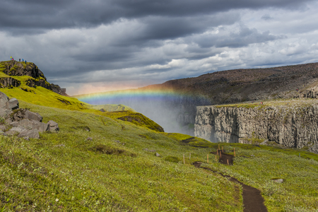 Wonderful waterfall Dettifoss in Iceland, summer, 2015の写真素材