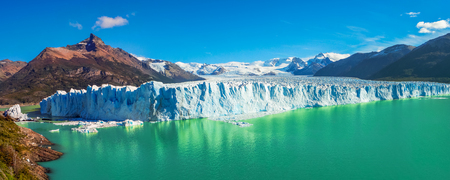 Panorama of glacier Perito Moreno in Patagonia, South Americaの写真素材
