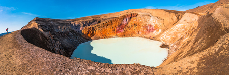Geothermal lake Viti at the crater of Askja, Iceland, summerの写真素材
