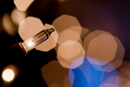 Illumiated Christmas light and bokeh background