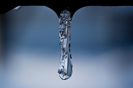Icicle isolated on blue