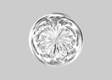 Macro closeup of fractal flower, digital artwork for creative graphic design, black and whiteの写真素材