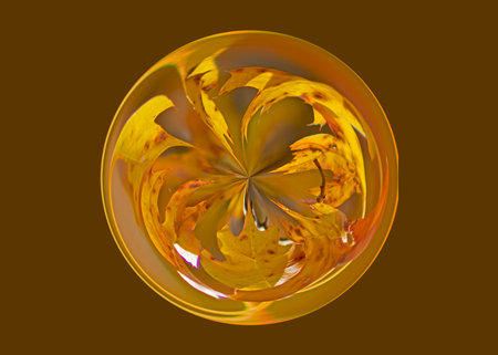 Fall leaf abstract fractal background a computer-generated 2D illustration, textureの写真素材