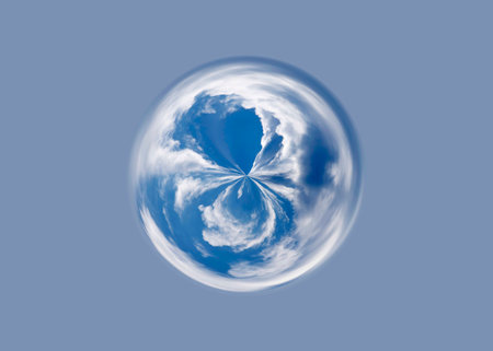 abstract image with clouds on a blue background.の写真素材