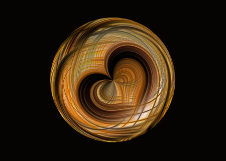 abstract dark fractal heart design on black background. fractal rendered for backgroundの写真素材