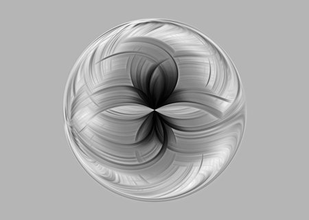 Monochrome circle design abstract fractal background a computer-generated 2D illustration, textureの写真素材