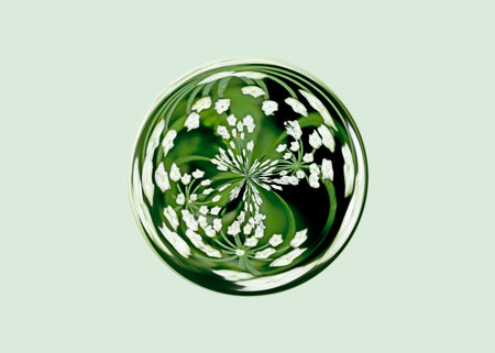 Queen Anne's lace flowers abstract fractal background a computer-generated 2D illustration, textureの写真素材