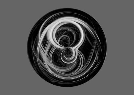 abstract fractal on a gray background a computer-generated 2D illustrationの写真素材