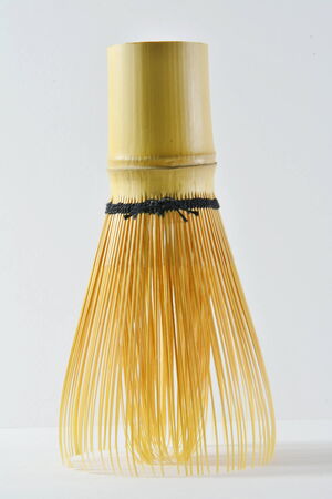 green tea with bambooの写真素材