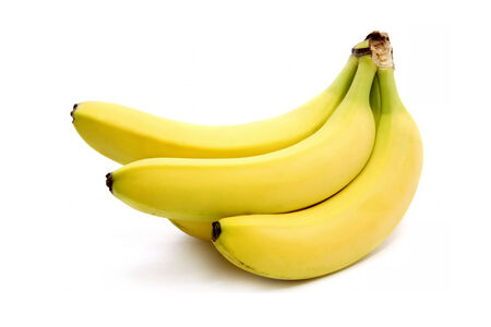 bananas isolated on white backgroundの写真素材