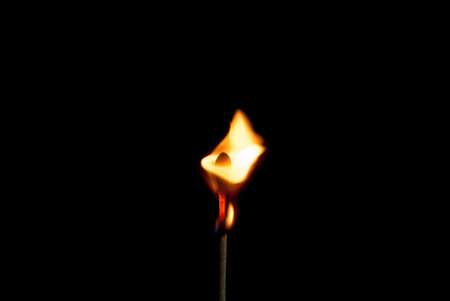 The Fire flames on black background .