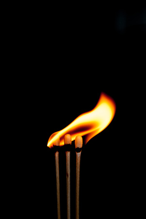 The Fire flames on black background .の写真素材